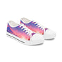 Pair of sneakers with a colorful cloud design on a white background