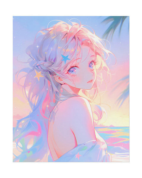 Stardust - Cute Anime Girl Watercolor Poster