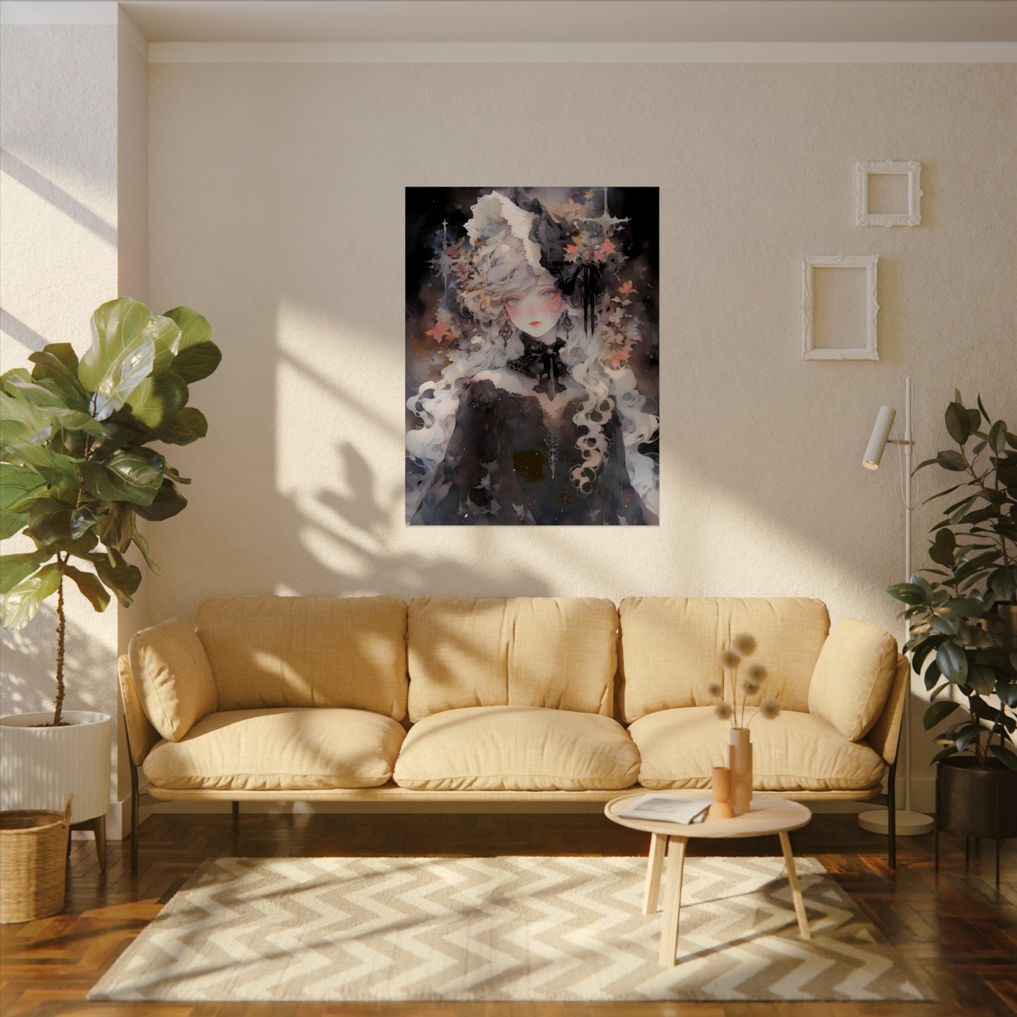 Priestess of Fortune - Watercolor Gothic Anime Poster