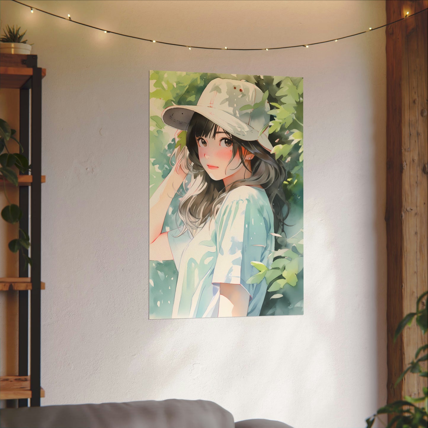 Walk With Me - Watercolor Anime Girl Poster