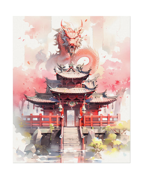 Pillars of Heaven - Anime Watercolor Poster