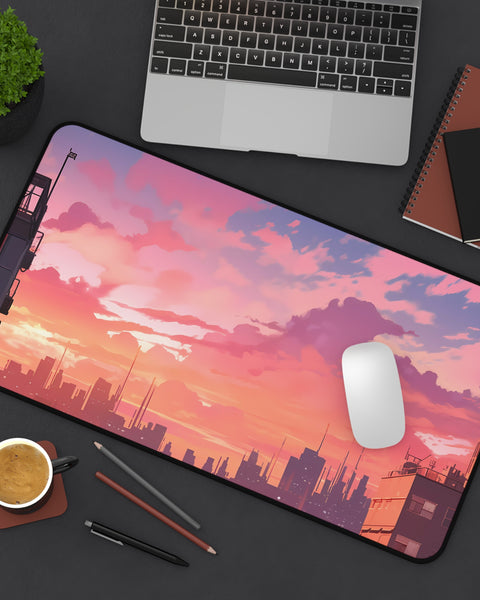 Sunset Over Khazas - Lofi Anime Desk Mat