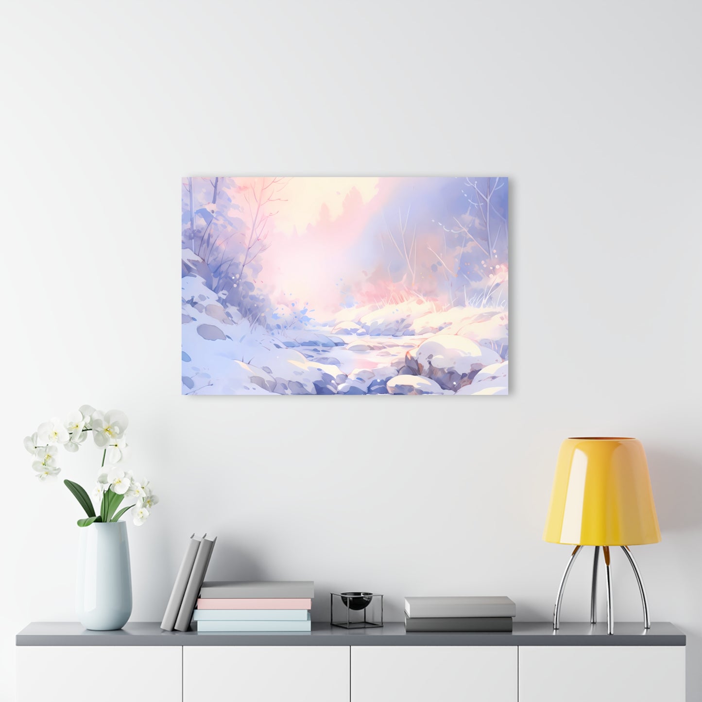 Silent Snowscape - Anime Glass Painting