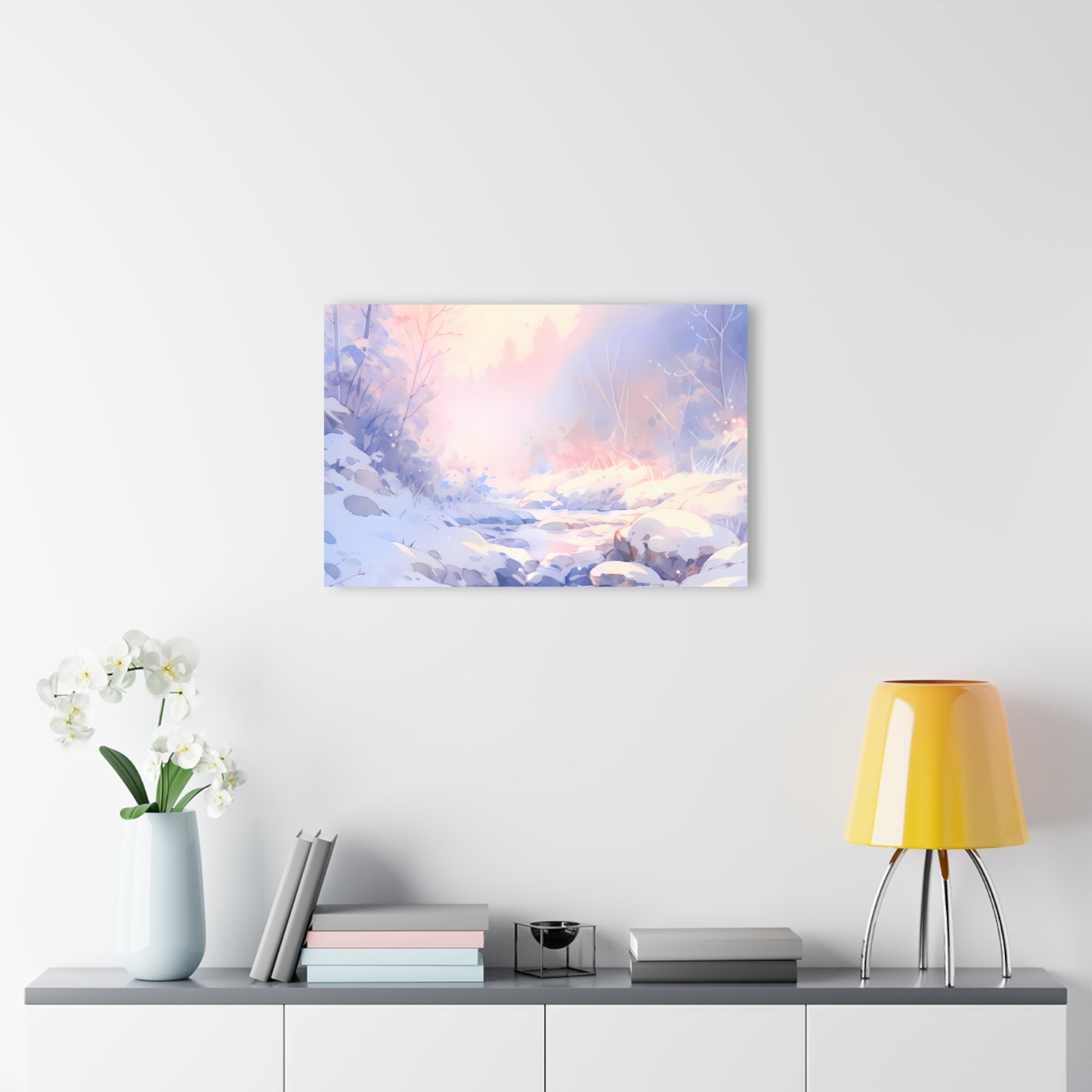 Silent Snowscape - Anime Glass Painting