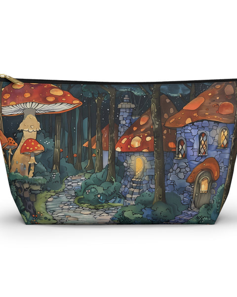 cute cosmetic pouch with mushrooms
