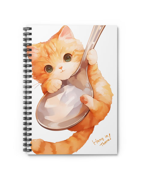 Spoonful of Motivation - Hang In There Cat Notebook