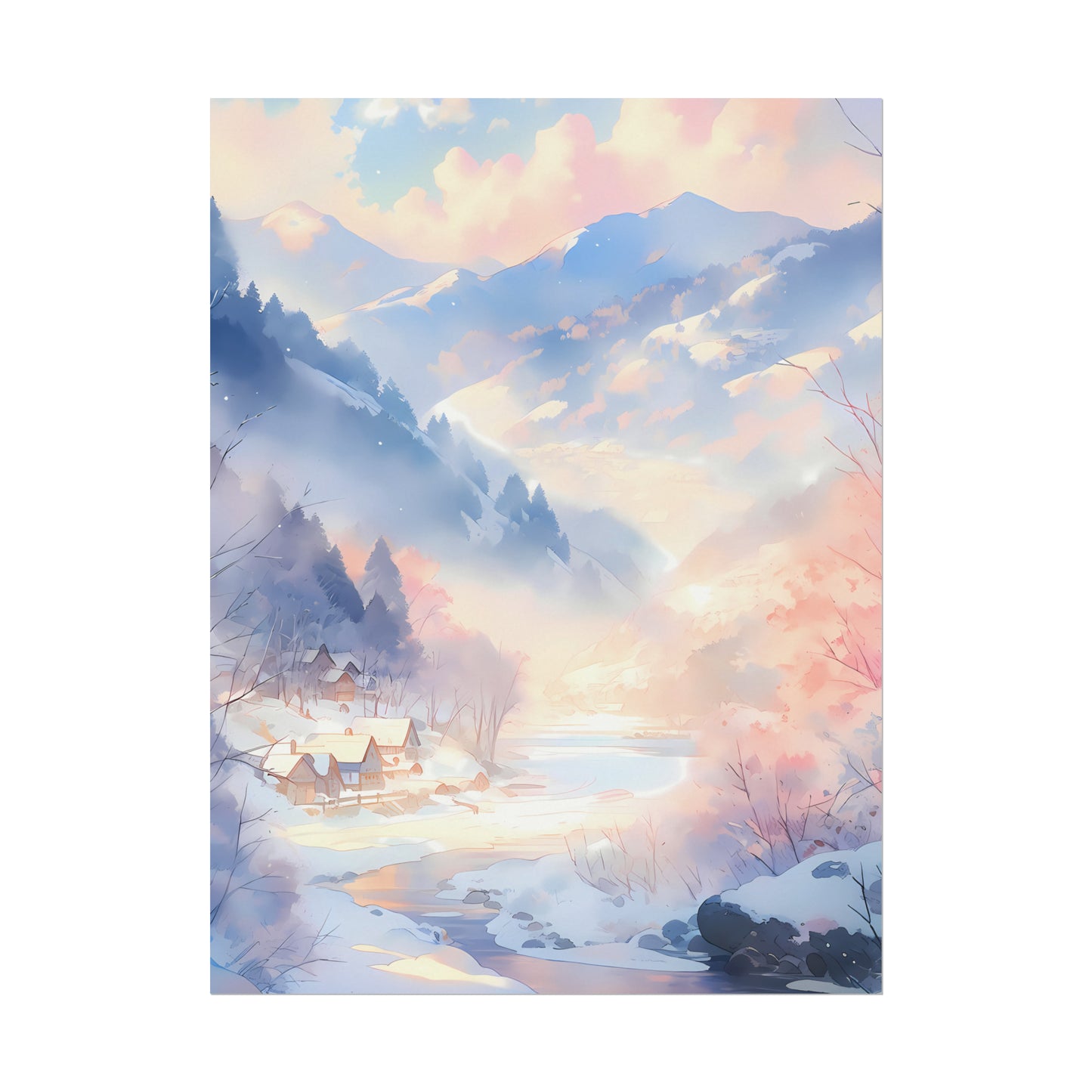 Quiet Haven - Anime Watercolor Poster