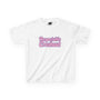 White t-shirt with pink text 'Respectable Crashout' on a white background