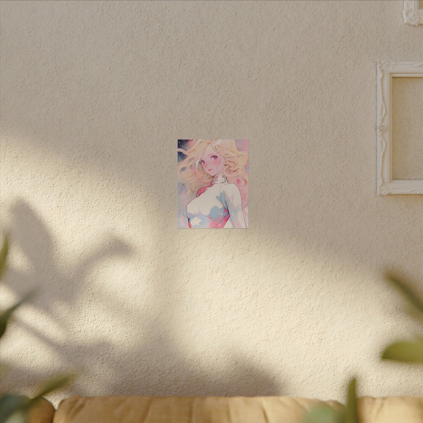 White Fire Goddess - Anime Girl Watercolor Poster