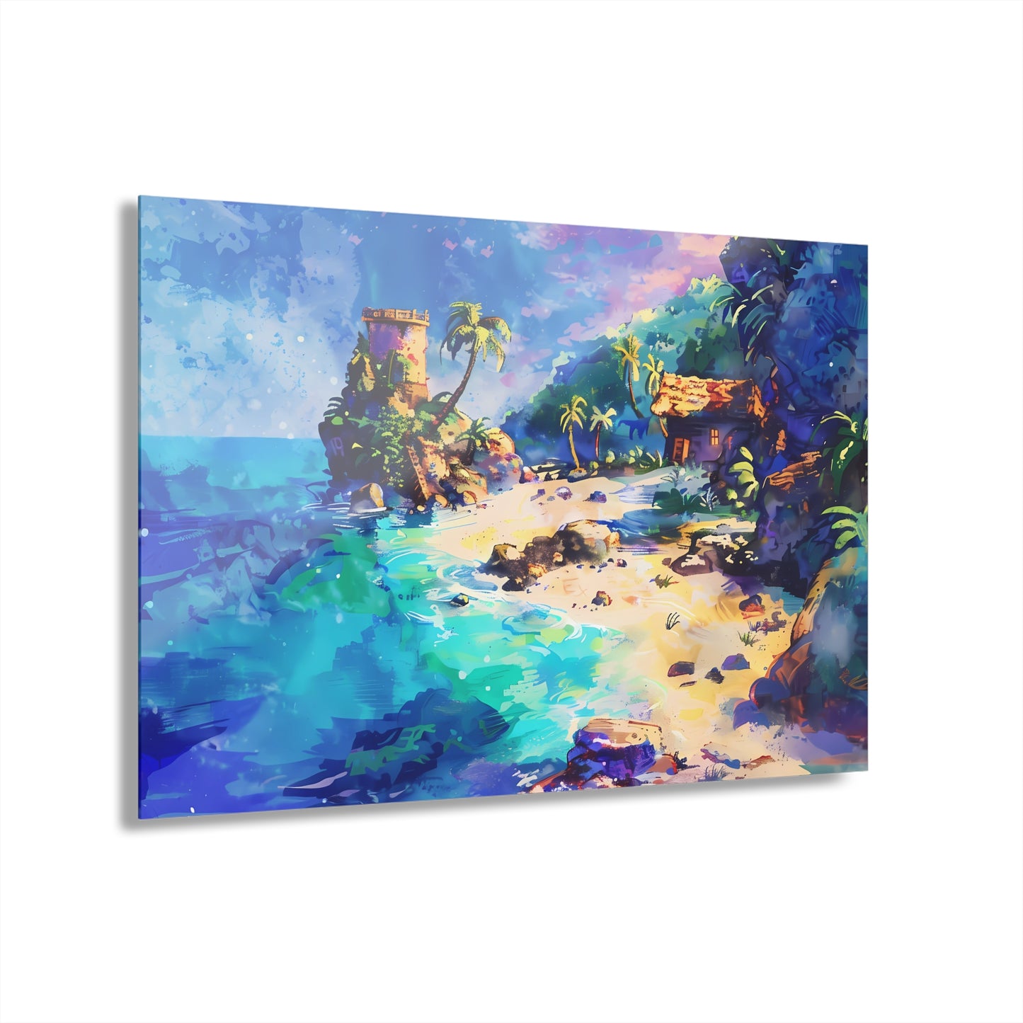 The Cove - Watercolor Glass Wall Art