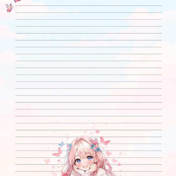 Butterfly Dreams - Anime Notebook Paper