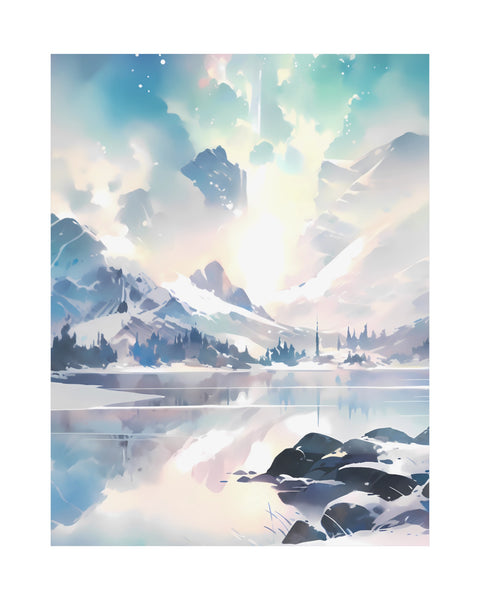 Glacial Aurora - Aesthetic Anime Poster