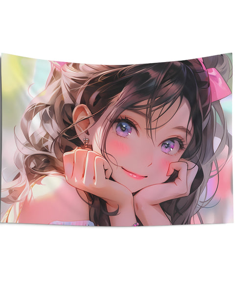 Eyes For You - Anime Girl Tapestry