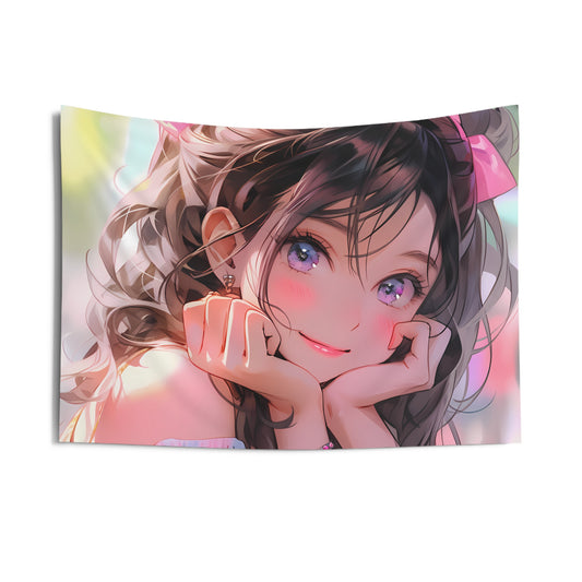 Eyes For You - Anime Girl Tapestry