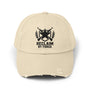 Beige cap with black "reclaim by force" logo and text on a white background