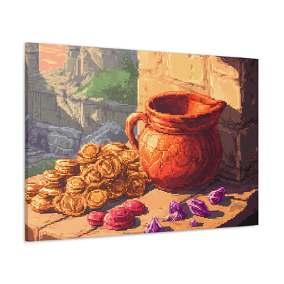 Riches of the Keep - Anime Pixel Art Canvas Print