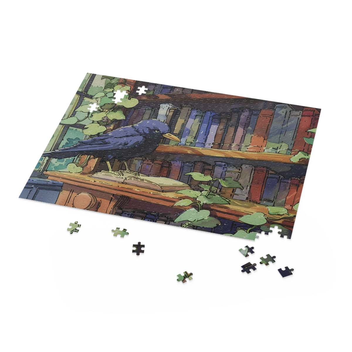 Curious Student - Anime Crow Jigsaw Puzzle