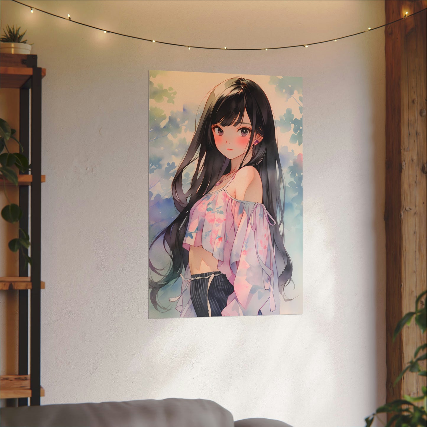 Ceinah Guardian of Leiresah - Anime Girl Watercolor Poster
