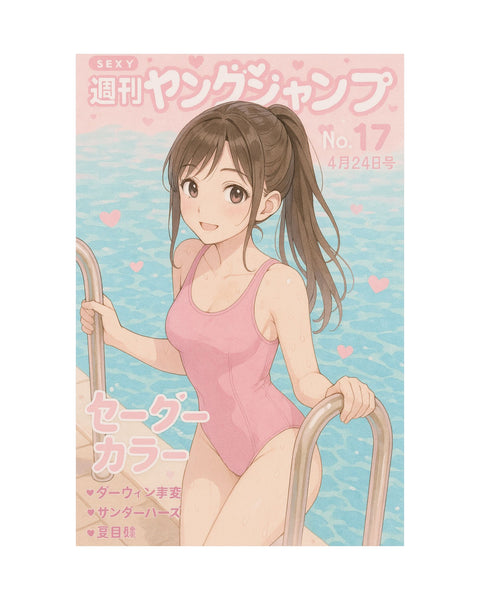 cute anime girl swimsuit poster