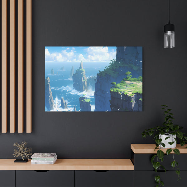 Sea Cliffs - Anime Canvas Print Fantasy Decor
