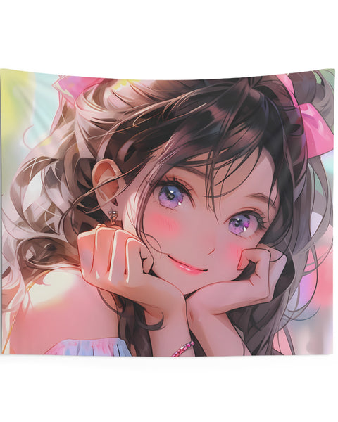 Eyes For You - Anime Girl Tapestry
