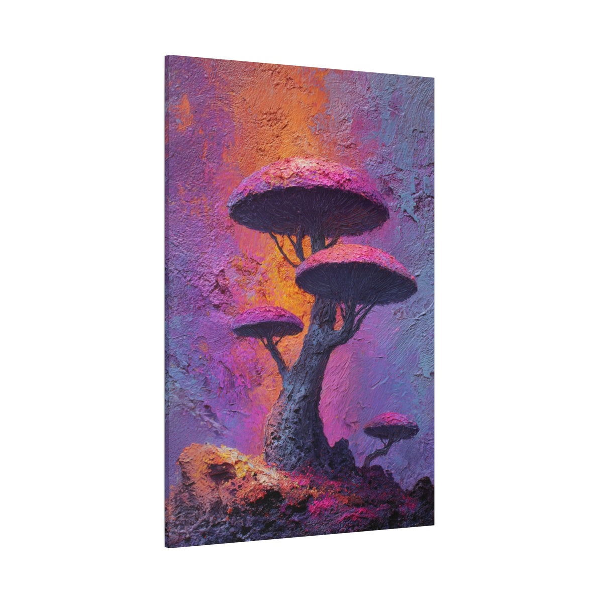 Fungal Tree - Textured Vertical Wall Art