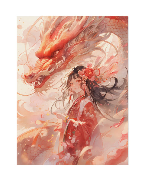 Year of the Dragon Watercolor Poster