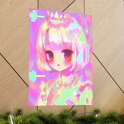 Digital Royalty - Glitch Art Anime Poster