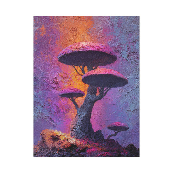 Fungal Tree - Textured Vertical Wall Art