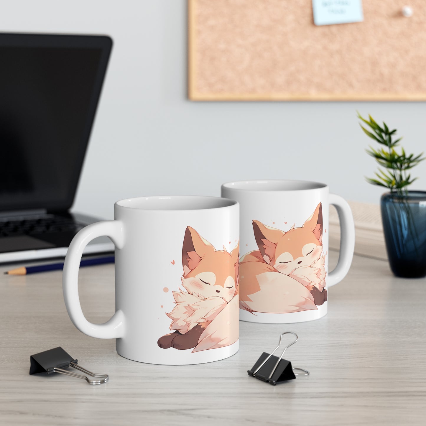 Sleepy Fox - Cute Anime Mug