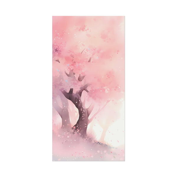 Cherry Blossom Hillside - Anime Watercolor Poster