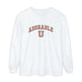 White sweatshirt with 'ADORABLE U' text on a white background