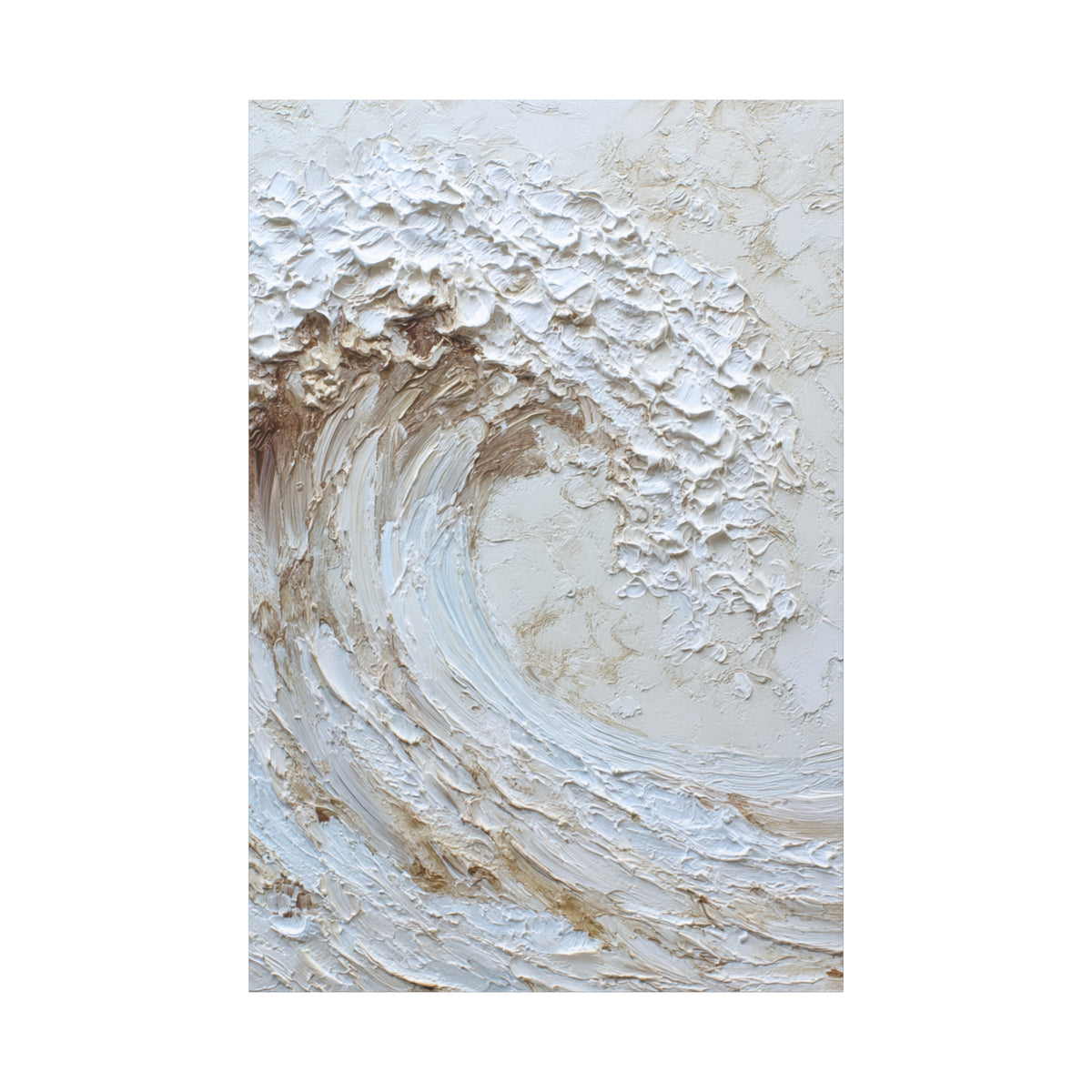 Wave Crest - Textured White Wall Art