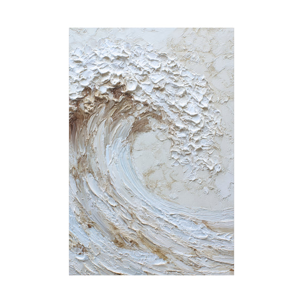 Wave Crest - Textured White Wall Art