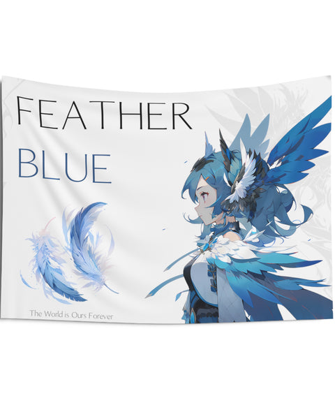 Feather Blue - Anime Wall Tapestry