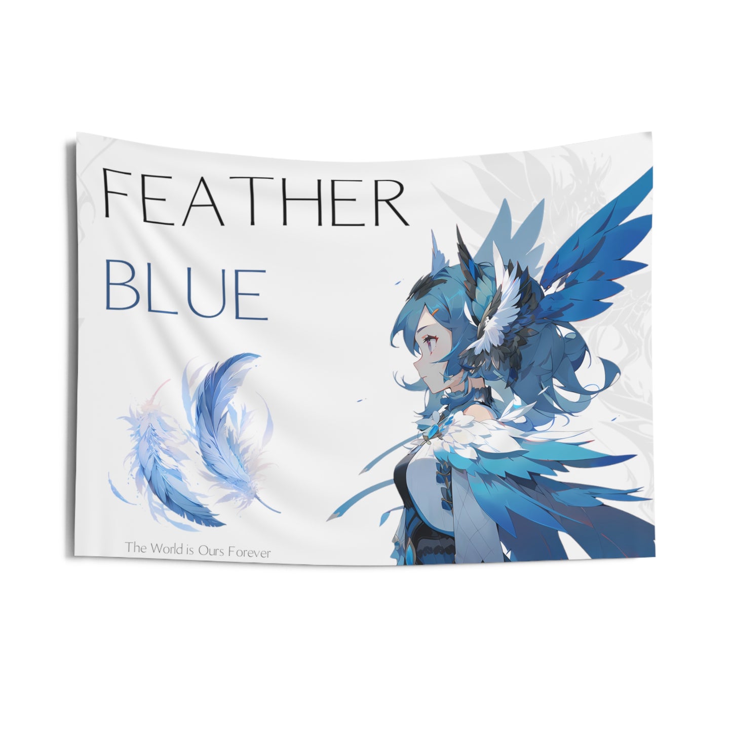 Feather Blue - Anime Wall Tapestry