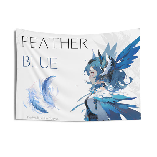 Feather Blue - Anime Wall Tapestry
