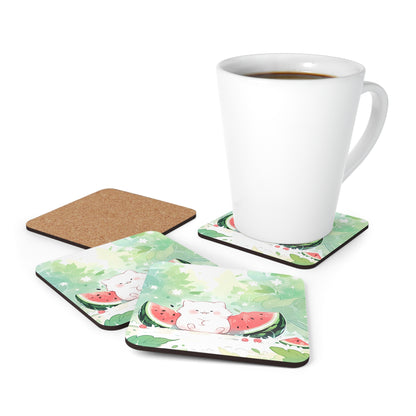 Watermelon Thief - Anime Style Cute Coaster Set