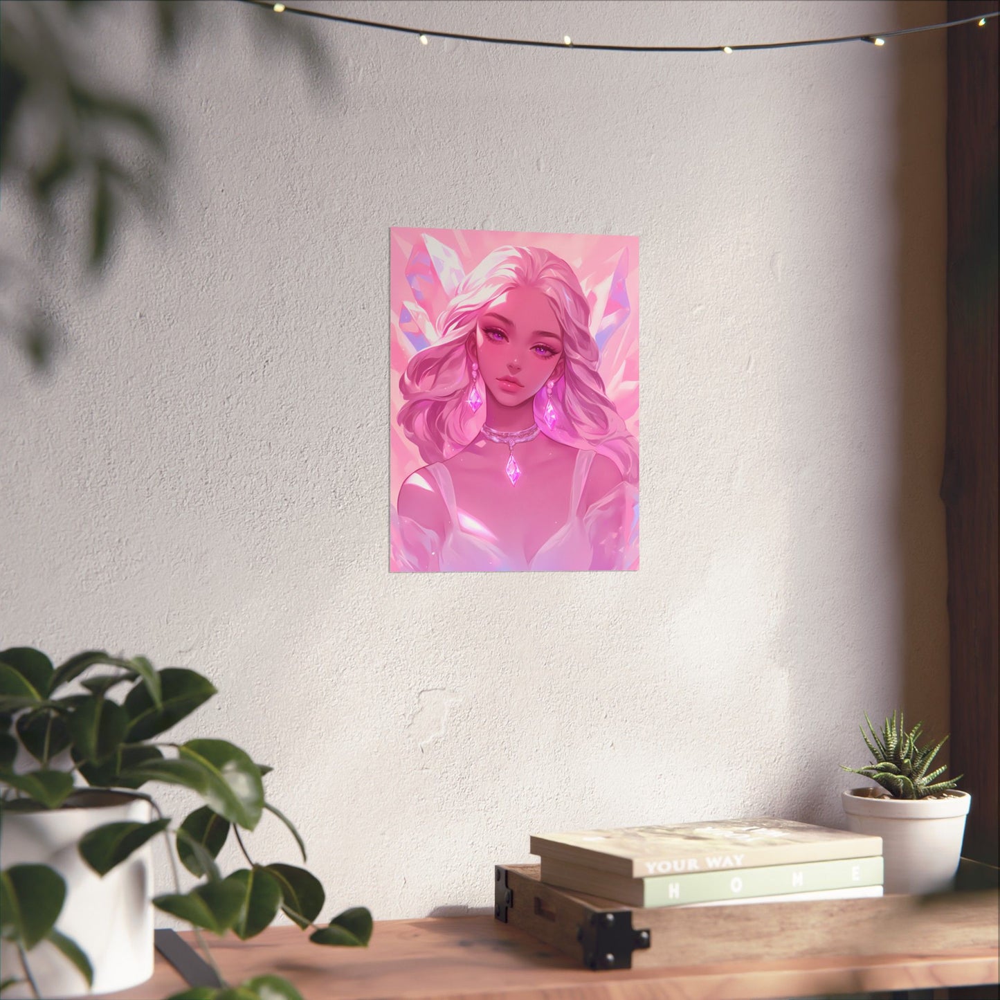 Crystal Frenzy - Pink Anime Girl Poster