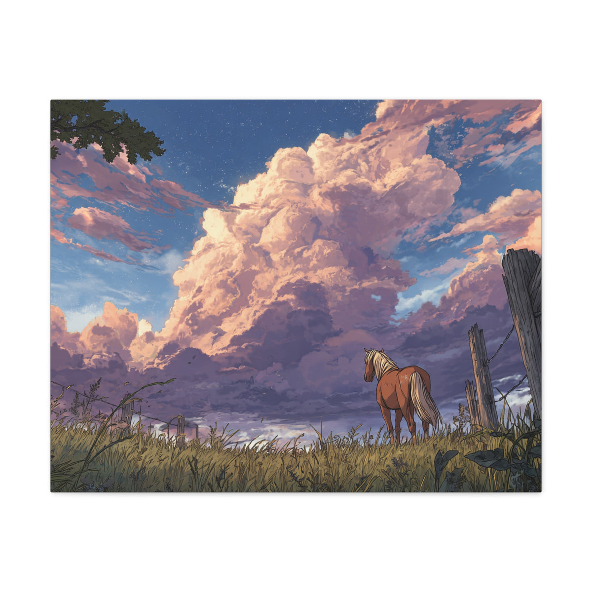 Freedom Longing - Anime Canvas Horse Print