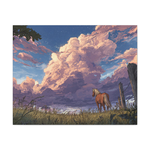 Freedom Longing - Anime Canvas Horse Print