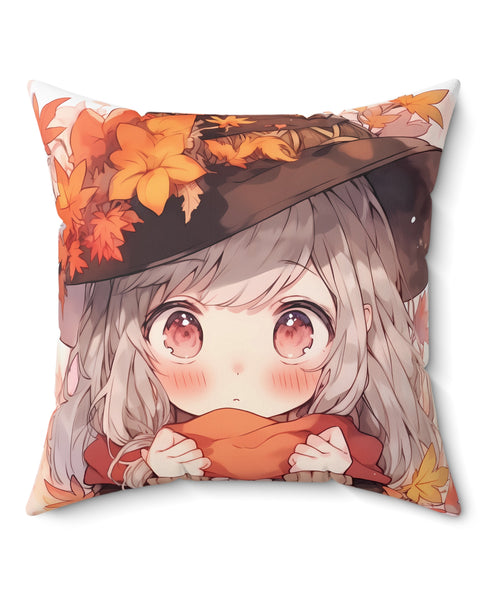 Fall Spirit - Cute Anime Throw Pillow