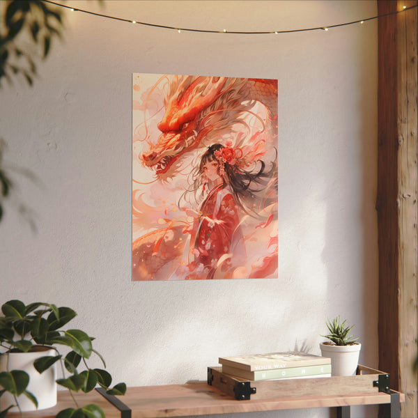 Year of the Dragon Watercolor Poster