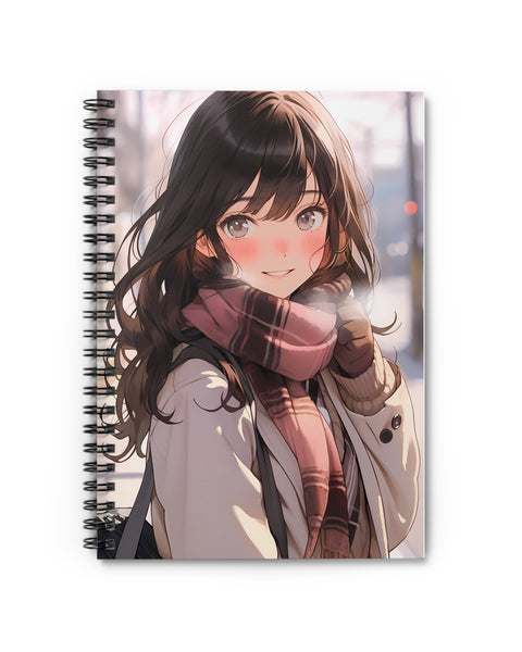 Winter Dream Anime Girl Spiral Notebook