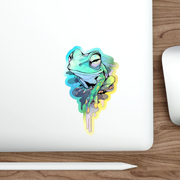 Sly Grin - Holographic Frog Sticker
