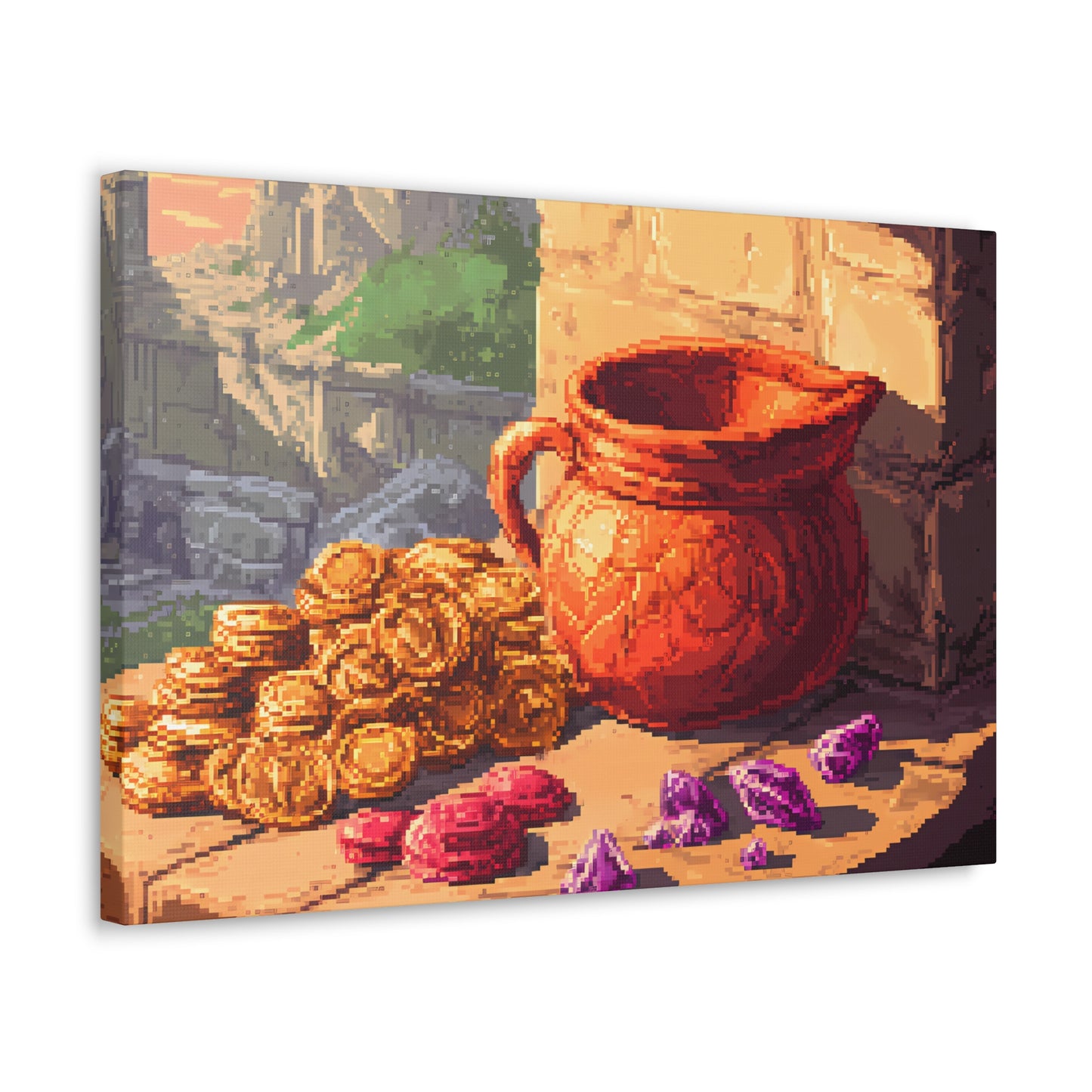 Riches of the Keep - Anime Pixel Art Canvas Print