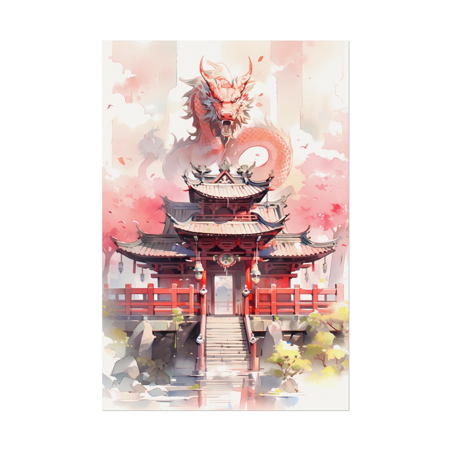 Pillars of Heaven - Anime Watercolor Poster