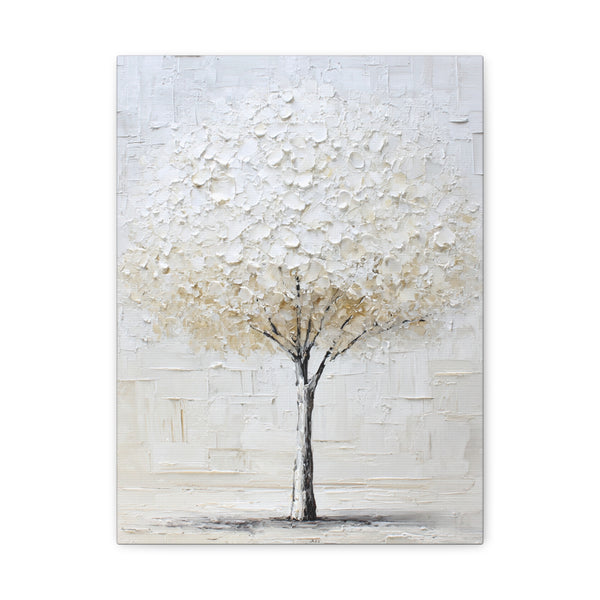 Momentary Flowering  - Textured White Tree Wall Art