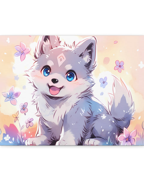 Igloo Enters Spring - Cute Wolf Pup Art