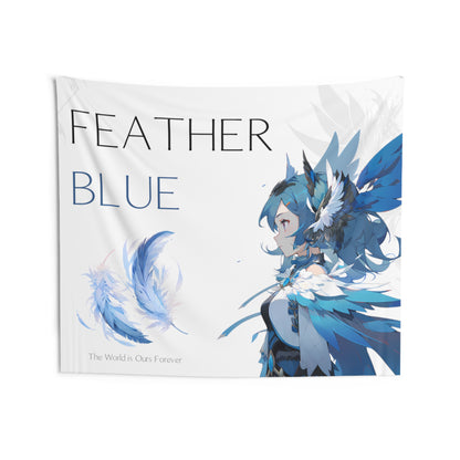 Feather Blue - Anime Wall Tapestry